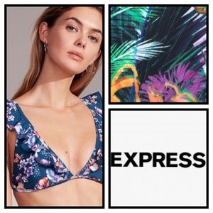 NWT Express Tropical Ruffle Bikini Top